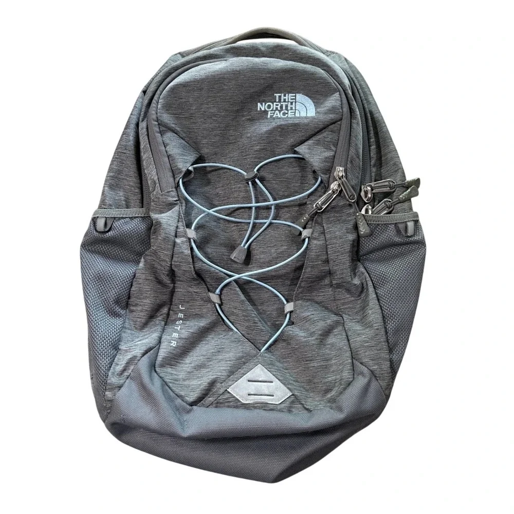 The North Face Jester Backpack Gray FlexVent Laptop Sleeve Travel Hiking School